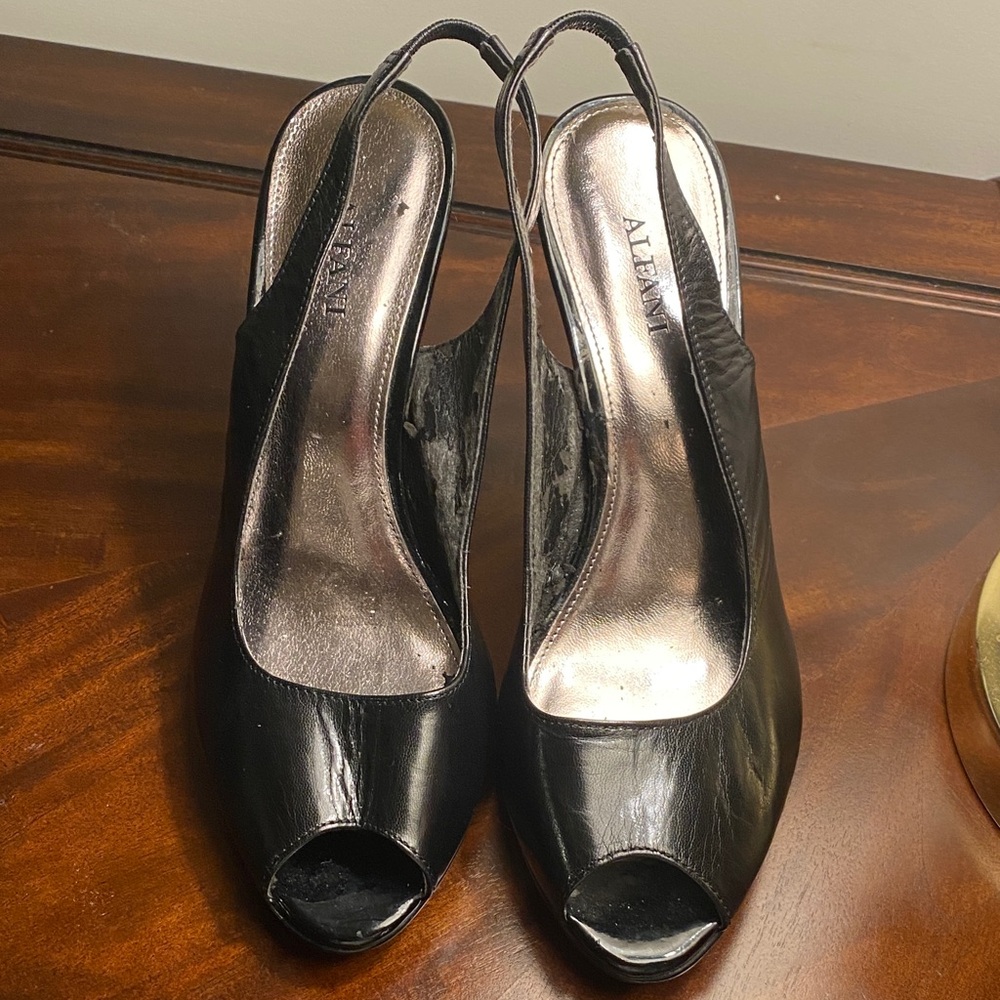 Alfani Black Peep Toe Slingback Heels